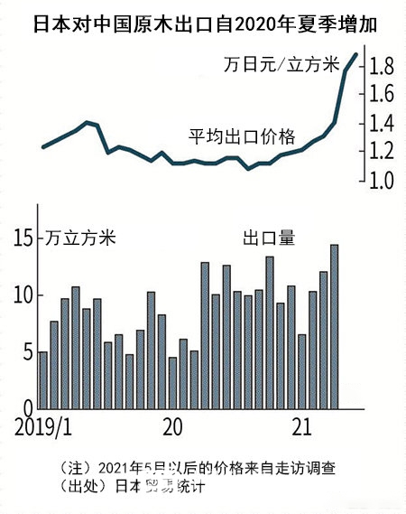 日本木材对中美出口大增